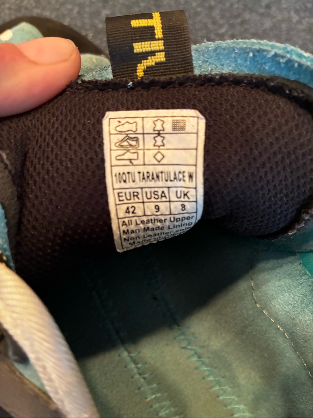 La Sportiva Lace-Up Climbing Shoes in Mint and Gray with Black Soles - Picture 5 of 7